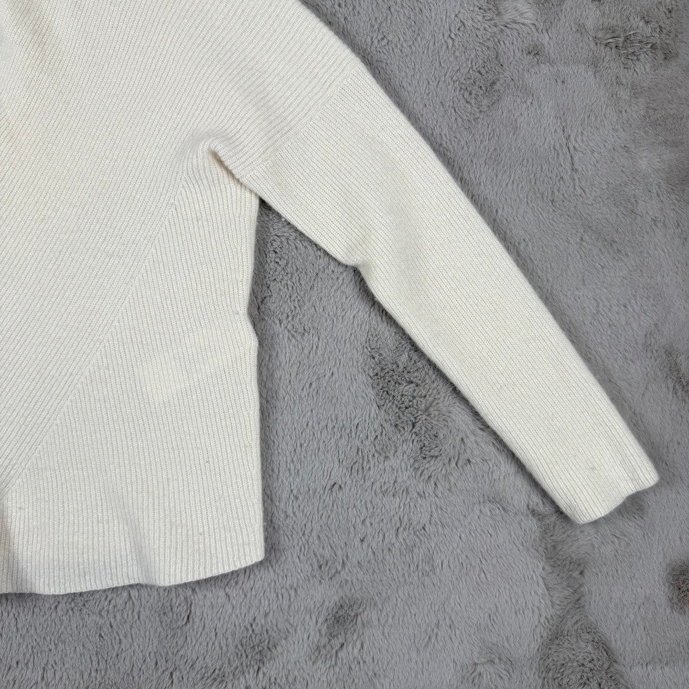 Maje Cashmere Sweater V-Neck Ribbed Jumper Knit Pullover Cream Size M Designer - Picture 8 of 10